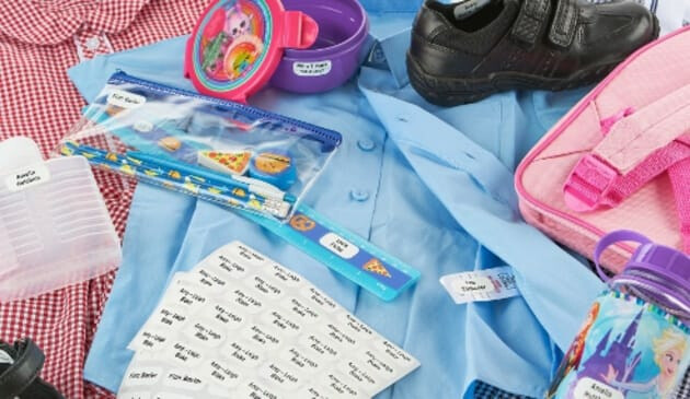 school uniform and stikins name labels