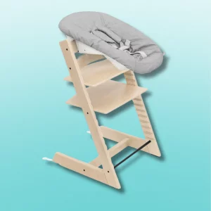 stokke tripp trapp highchair with grey newborn insert