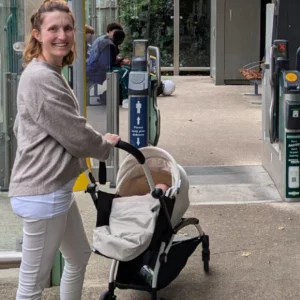 Mum pushing baby in Stokke YOYO 3