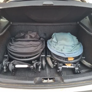 Stokke Yoyo 5 next to Yoyo 3 in car boot
