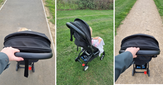 Stokke Yoyo 5 on pavement, grass and gravel