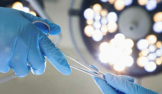 Surgery lights in hospital