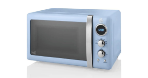 Swan Retro LED Digital Microwave Blue