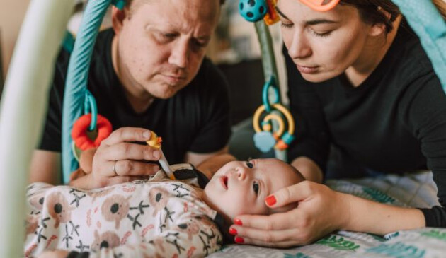 Taking baby temperature