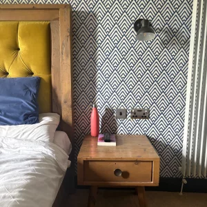 The master bedroom in the TriBeCa caravan at Tattershall Lakes