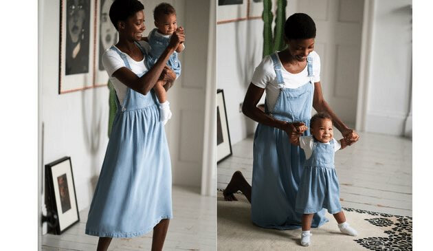maternity denim dress