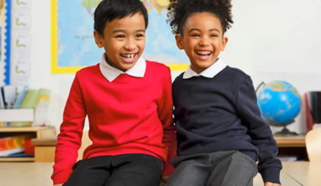 Children in Tesco school uniform