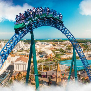 A rollercoaster at The Land Of Legends Kingdom Hotel in Antalya