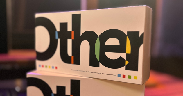 Close-up of the Other Phone retail box showing the “Other” branding, part of the second edition child-safe smartphone and SafetyMode parental controls setup.