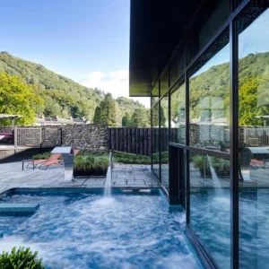 The hot tub at the Swan Hotel in Newby Bridge in the Lake District