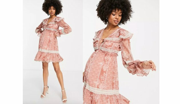 boho lace maternity dress