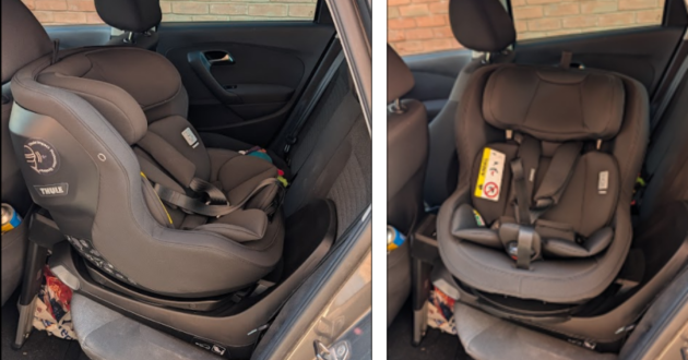 Thule Elm toddler car seat in the car