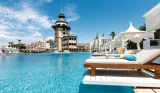 Pool beds at the Titanic Mardan hotel in Antalya