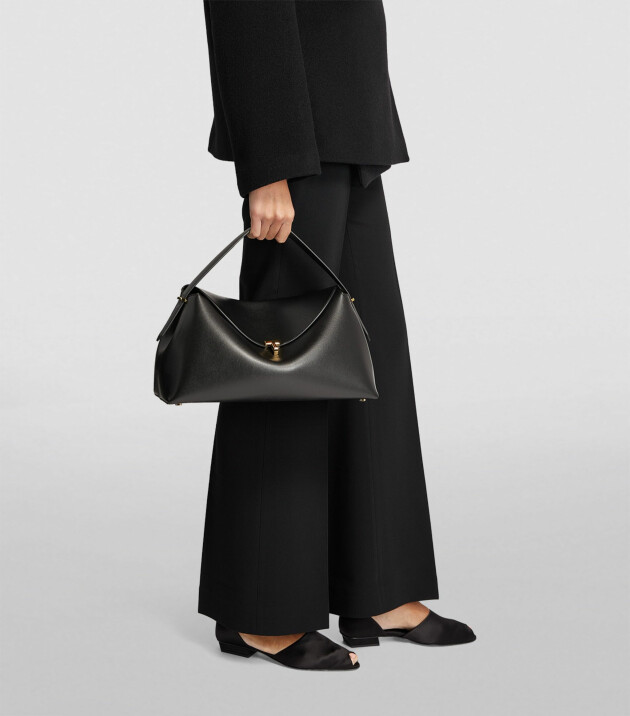 TOTEME Leather T-Lock Top-Handle Bag,
