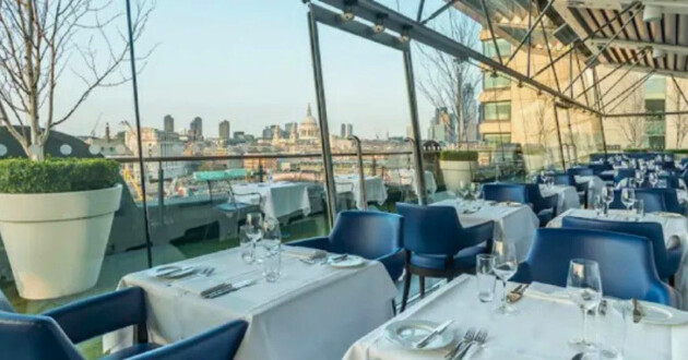 Views of St Paul's Cathedral from the Oxo Restaurant in London.