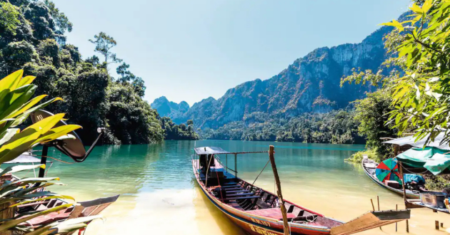 Traditional long boats in Thailand