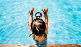 Family holiday by the pool