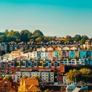 Colourful houses in Bristol harbour