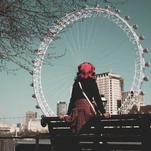 Girl looking at the London Eye