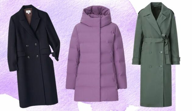 three uniqlo winter coats