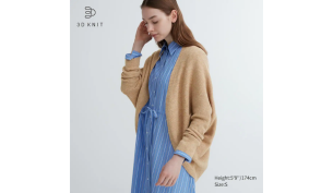 3D knit seamless souffle yarn cardigan