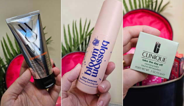 An edited grid image of products by Color WOW, Bloom & Blossom and Clinique