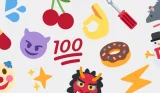 A collage of popular emojis from 100 to a donut