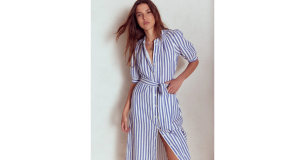 A model wears Boden's Ada Double Cloth Midi Dress