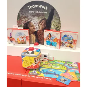 Toniebox 2 on display at The Great Christmas Press Show 2025 showing Paw Patrol sleeve and tonieplay