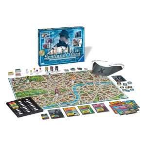 Scotland Yard game showing board and pieces