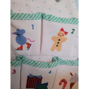 JoJo Maman Bebe hanging advent calendar in testing - close up