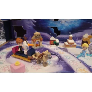 Disney Frozen LEGO advent calendar in testing close up of Sven, Anna and mini builds