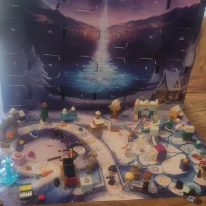 Disney Frozen LEGO advent calendar in testing close up of all LEGO builds and spares