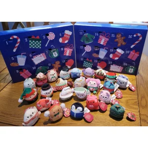 Squishmallow micromallow advent calendar in testing all 24 micromallows on display