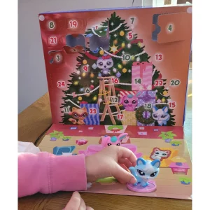 Littlest Pet Shop Holiday Advent Calendar in testing showing child playing with a 'pet' surprise