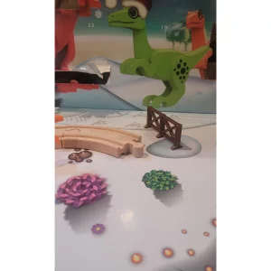 BRIO advent calendar in testing close up of track pieces and accessory