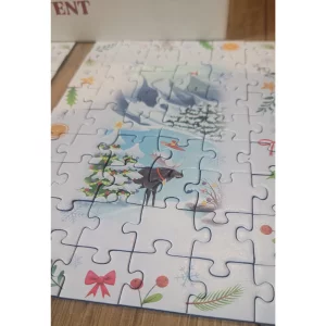 Ravensburger puzzle advent calendar in testing showing close up of 3rd puzzle