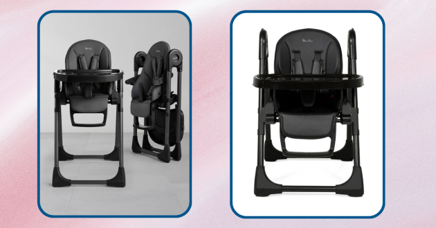 Silver Cross Gourmet Highchair review image showing chair folded