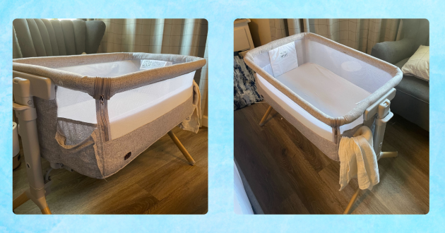 Next2Me Armonia review image showing crib from 2 different angles