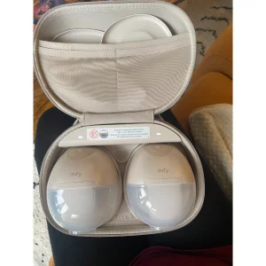 Eufy S1 Pro Wearable Breast Pump review image showing the pump in its case from above