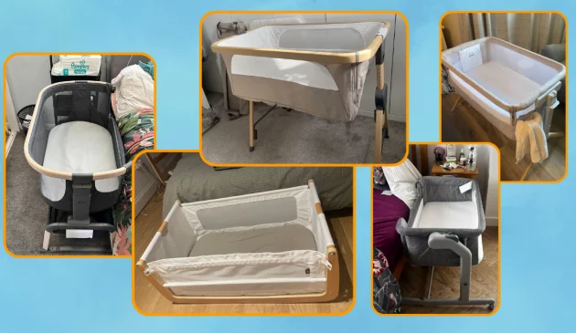 best cribs hero image featuring Maxi-Cosi Iora Air, Chicco Next2Me Armonia, Silver Cross Lunar, Snuzpod 5, Chicco Next2Me Magic
