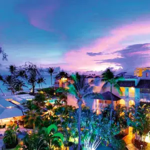 Turtle Bay resort at night