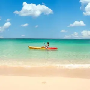 The Sandpiper kayaking on the ocean