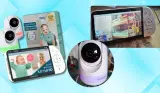 Babysense Max View PRO review hero image featuring stock image and two images of monitor in testing