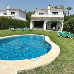 Casa Chica Spain view of garden and pool
