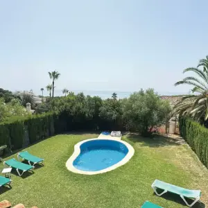 Casa Chica Spain view of garden and pool from above