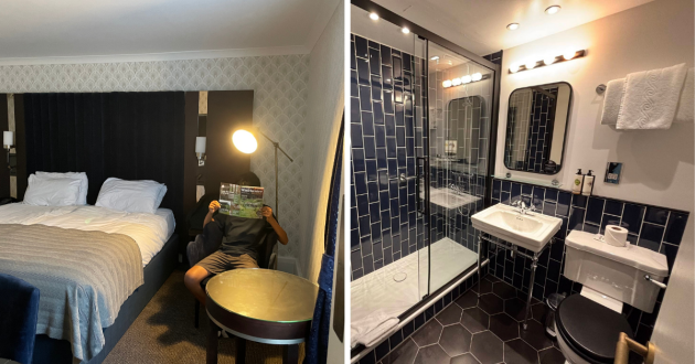 Winchester Hotel & Spa review image or bedroom and bathroom