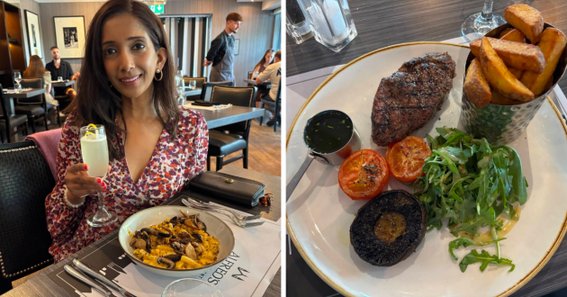 Winchester Hotel & Spa review image of reviewer Sajana and steak