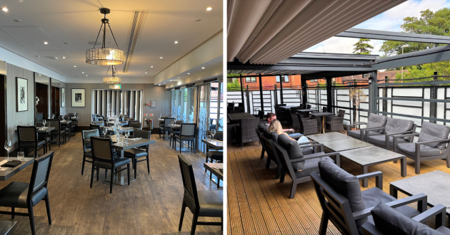 Winchester Hotel & Spa review image showing indoor and outdoor dining areas