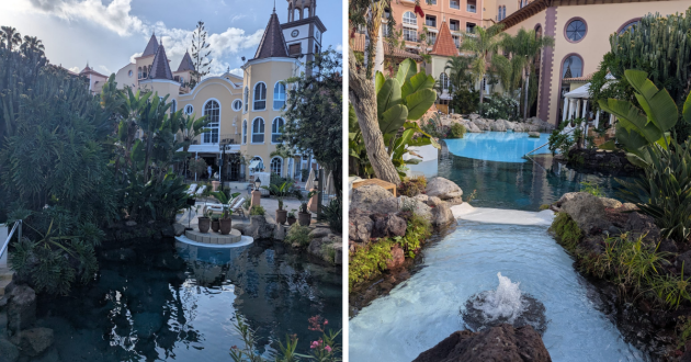 Hotel Bahia del Duque review image showing pool areas and beautiful gardens